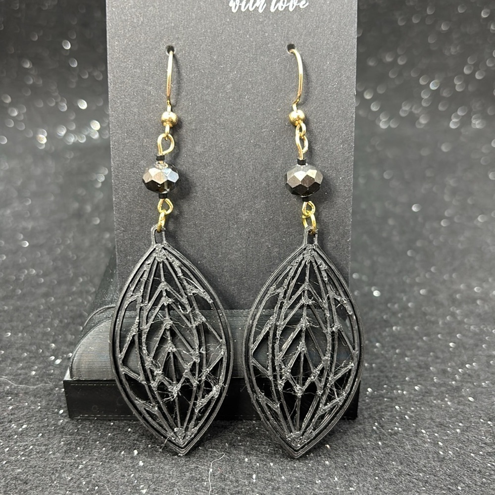 Elegant Black and Gold Earrings